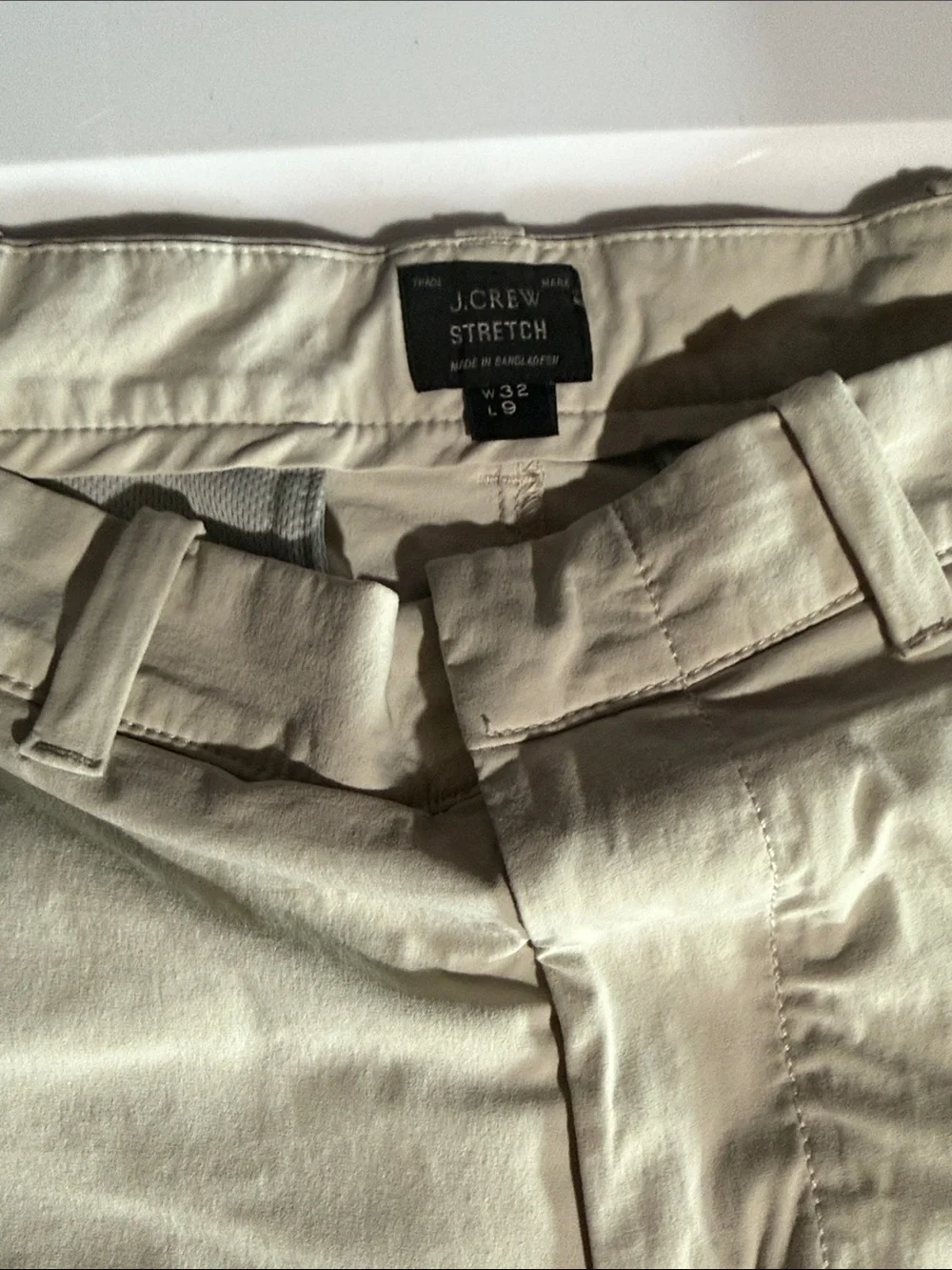 J. Crew Men's Cream Flat-Front Chino Shorts